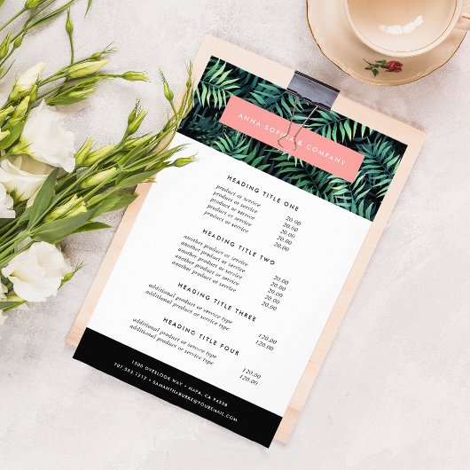 Tropische botanische prijzen en services flyer