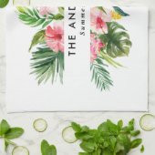 Tropische botanische zomervakantie keuken theedoek (Gevouwen)