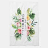 Tropische botanische zomervakantie keuken theedoek (Verticaal)