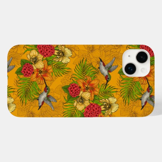 Tropische bouquet en kolibrie 2 Case-Mate iPhone case (Achterkant (horizontaal))