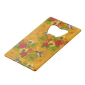 Tropische bouquet en kolibrie 2 kredietkaart flessenopener (Voorkant Gekanteld)