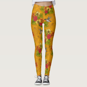 Tropische bouquet en kolibrie 2 leggings