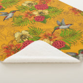 Tropische bouquet en kolibrie 2 sherpa deken (3/4)