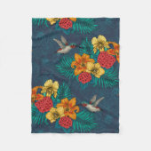 Tropische bouquet en kolibrie fleece deken (Voorkant)