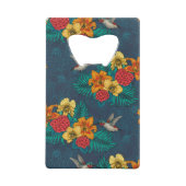 Tropische bouquet en kolibrie kredietkaart flessenopener (Voorkant)
