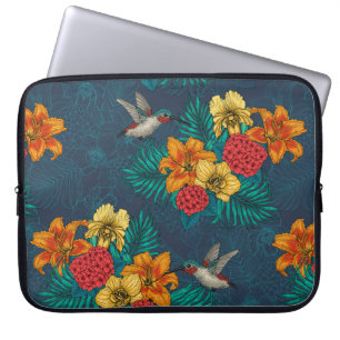 Tropische bouquet en kolibrie laptop sleeve