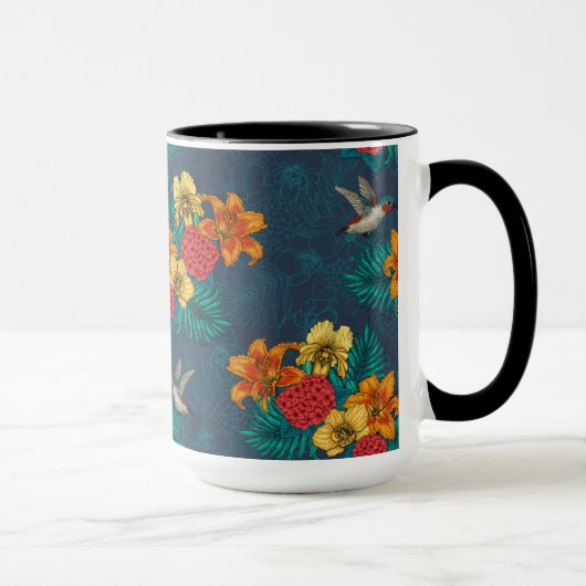 Tropische bouquet en kolibrie mok (Rechts)
