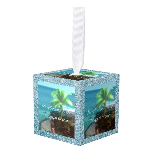 Tropische bries kubus ornament (Voorkant hoekig)