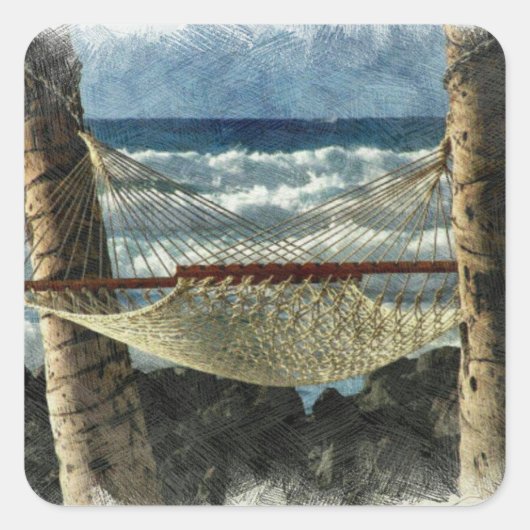 Tropische bries vierkante sticker (Voorkant)