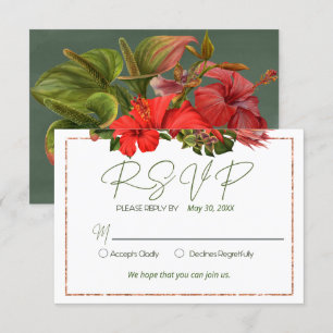 Tropische Bries Weelderige Botanische RSVP Kaart