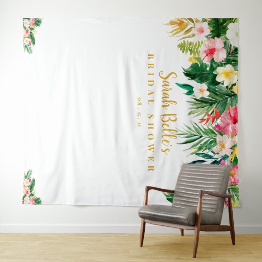 Tropische bruidschoner achtergrond, Photobooth Pro Wandkleed (In Situ (horizontaal))