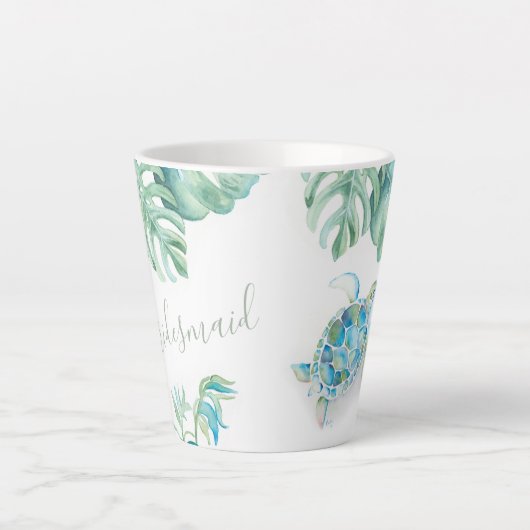 Tropische bruidsmeisje voorstel cadeau-ideeën latte mok (Voorkant)