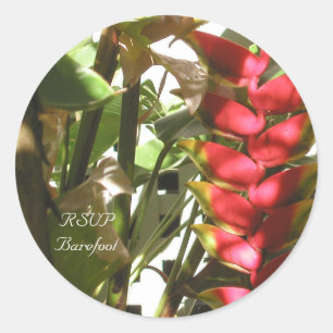 Tropische bruiloft bloemen aangepaste envelop afdi ronde sticker