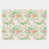 Tropische bruiloft bloemen groen en roze met varen inpakpapier vel (Voorkant 3)