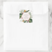 Tropische bruiloft Classic ronde Sticker (Tas)