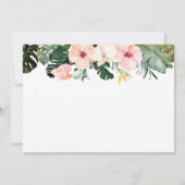 Tropische bruiloft dank u kaart | Palmhibiscus (Achterkant)