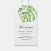 Tropische bruiloft dank u. Zomer exotisch groen Cadeaulabel (Voorkant)