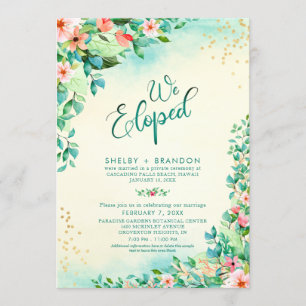 Tropische bruiloft Elopement Reception Floral Kaart