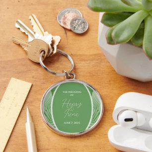 Tropische bruiloft groen sleutelhanger