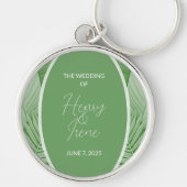 Tropische bruiloft groen sleutelhanger (Voorkant)