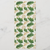 Tropische bruiloft groene en gouden Waterverf Menu (Achterkant)