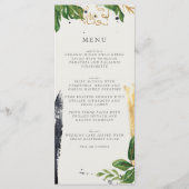Tropische bruiloft groene en gouden Waterverf Menu (Voorkant)