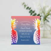 Tropische bruiloft in Hawaiian Pineapple Kaart (Staand voorkant)
