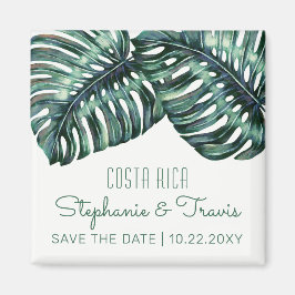 Tropische bruiloft Monstera Save the Date Magneet