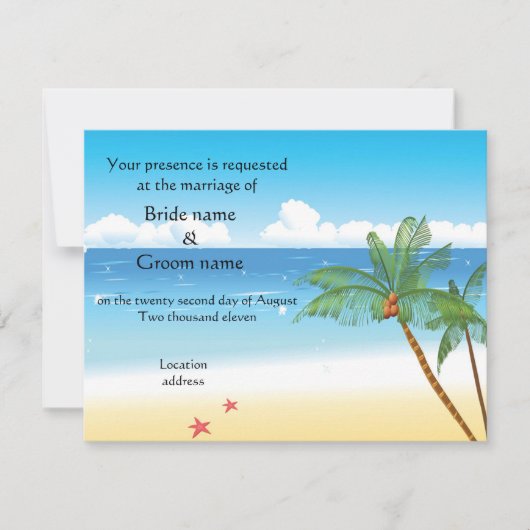 Tropische bruiloft of strandpartij kaart (Voorkant)