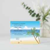 Tropische bruiloft of strandpartij kaart (Staand voorkant)