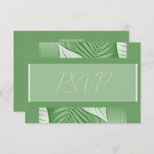 Tropische bruiloft RSVP behuizing QR Code Kaart (Voorkant / Achterkant)
