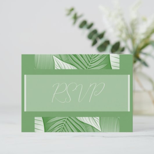 Tropische bruiloft RSVP behuizing QR Code Kaart (Staand voorkant)
