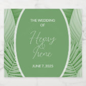 Tropische bruiloft sparkling wijnetiket (Enkel label)