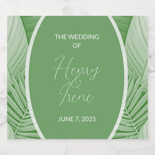 Tropische bruiloft sparkling wijnetiket (Enkel label)