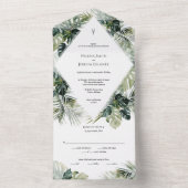 Tropische bruiloft Uitnodiging, bestemming bruilof All In One Uitnodiging (Binnen)