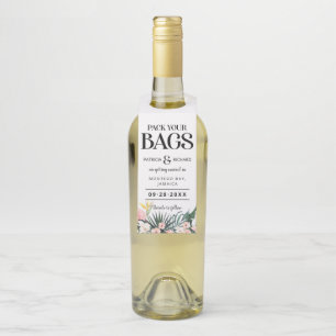 Tropische bruiloft van bestemming sparen de Datum Flessenhanger