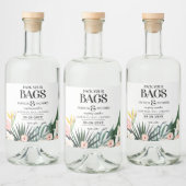 Tropische bruiloft van bestemming sparen de Datum Likeurfles Etiket (Flessen)