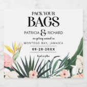 Tropische bruiloft van bestemming sparen de Datum Likeurfles Etiket (Enkel label)