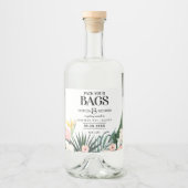 Tropische bruiloft van bestemming sparen de Datum Likeurfles Etiket (Voorkant)