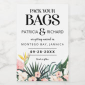 Tropische bruiloft van bestemming sparen de Datum Wijn Etiket (Enkel label)