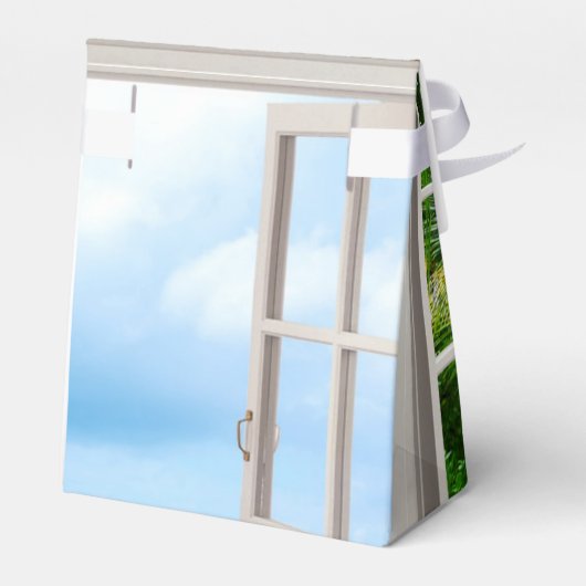 Tropische bruiloft voor stransport bedankdoosjes (Achterkant)