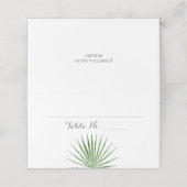 Tropische bruiloft Waterverf Fern Folded Place car (Buitenkant ongevouwen)