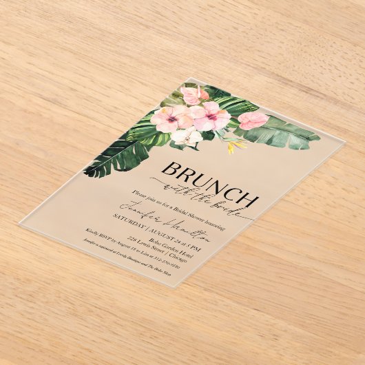 Tropische brunch met het bruid Vrijgezellenfeest Acryl Uitnodigingen (Laagn)