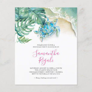 Tropische Budget Sweet 16 Verjaardagsfeestuitnodig Flyer