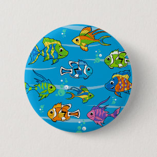 Tropische Button van Cute Tropical Fish