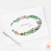 Tropische Cactus Aangepaste naam met liefde Ovale Sticker (Envelop)