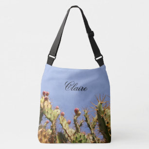 Tropische Cactus tegen Blauwe Skies elke tekst Crossbody Tas