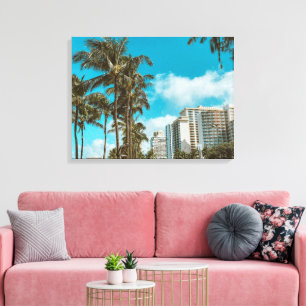 Tropische canvasprint met uitgerekte afbeelding canvas afdruk