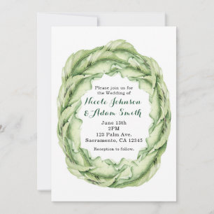 Tropische chic trouwkaarten met vintage bladeren kaart