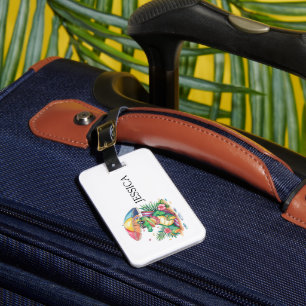 Tropische chill ontspannende gator bagagelabel